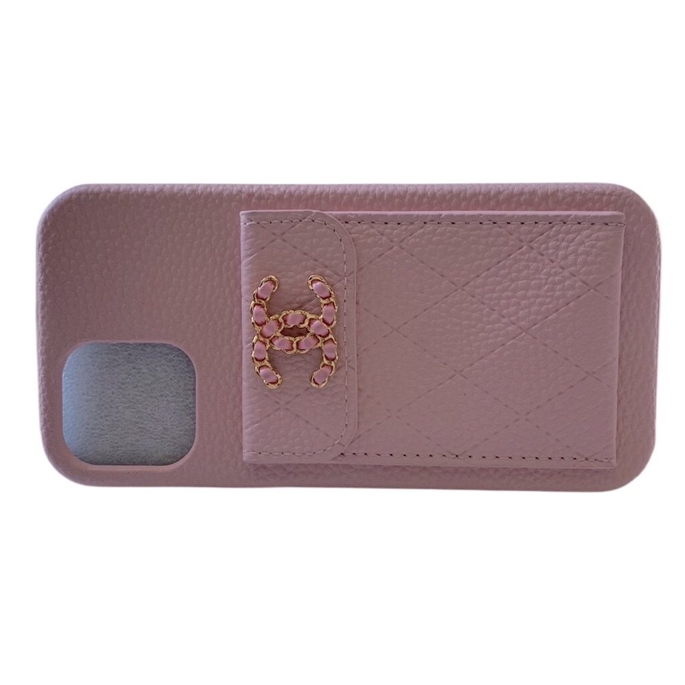 📱Chanel style Luxury Pink iPhone 12 Pro-Max Case with Gold CC Accent 📱 - Picture 3 of 5